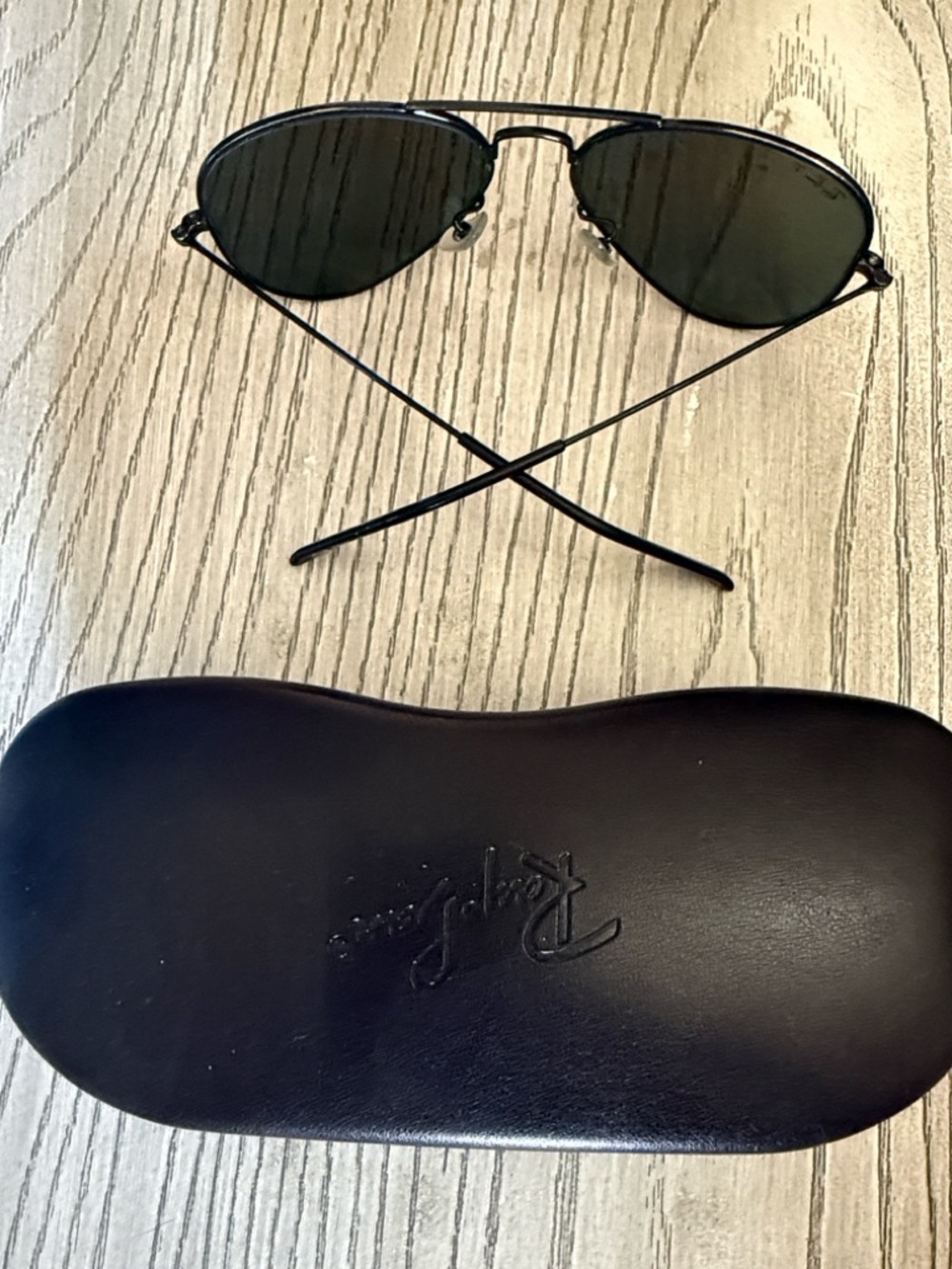 Ray-Ban Aviator Sunglasses Black Frame Green Lenses Polarized - Picture 3 of 9